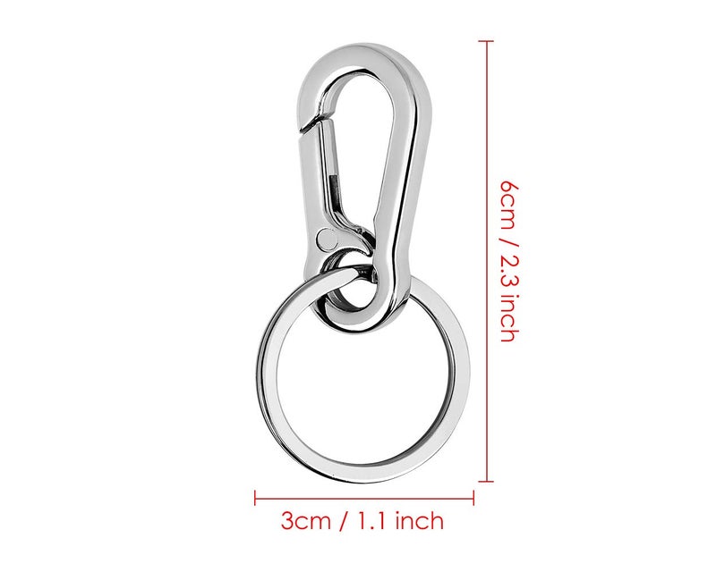 DS.DISTINCTIVE STYLE DS. DISTINCTIVE STYLE Carabiner Clip Keyring Stainless Steel Keychain with Snap Hook Quick Release Key Rings - Image 2